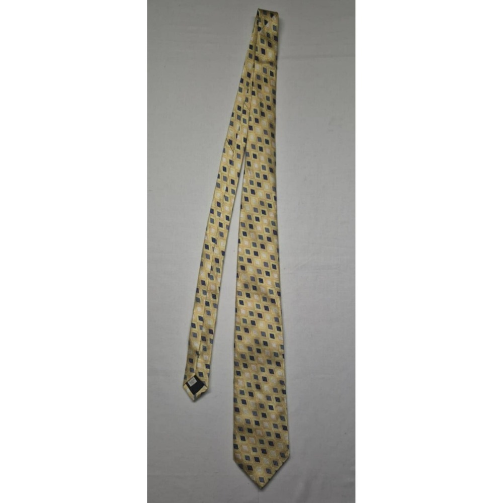 John W. Nordstrom Jacquard 100% Silk Tie Textured Gold Blue Executive Boardroom